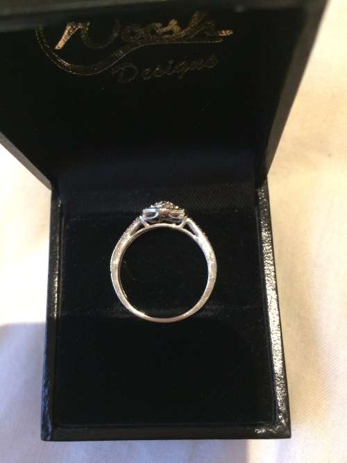 9ct White Gold Diamond Ring & Band - Total 60 Diamonds