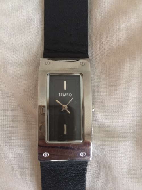 TEMPO Ladies SLEEK watch - SOFT Black Leather Strap