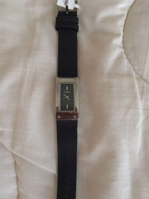TEMPO Ladies SLEEK watch - SOFT Black Leather Strap