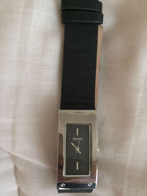 TEMPO Ladies SLEEK watch - SOFT Black Leather Strap