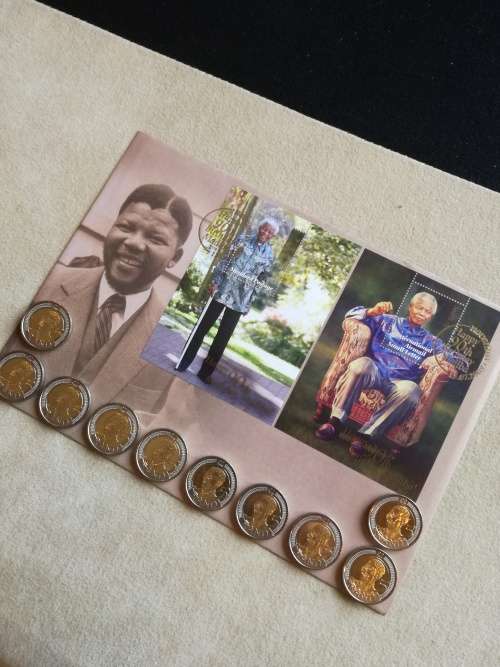 10 Uncerculated Mandela Head + FDC with both Stamps