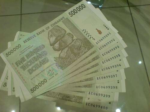 500,000.00 Zimbabwean Dollars at a ridiculous R1 Start
