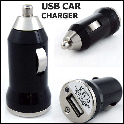 ** Mini USB Car Charger for Apple iPhone 3 / iPhone 4 / iPod - BLACK  **