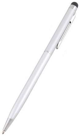 ** 2 IN 1 CAPACITIVE TOUCH SCREEN STYLUS AND BALL POINT PEN - SILVER **
