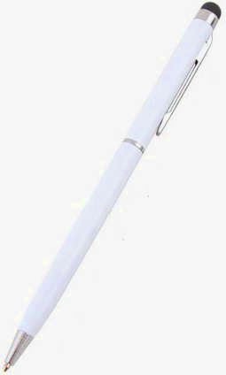 ** 2 IN 1 TOUCH SCREEN STYLUS AND BALL POINT PEN FOR iPHONE / iPAD / SAMSUNG GALAXY - WHITE **