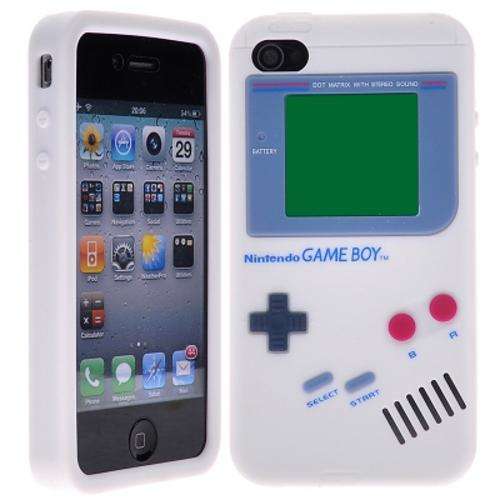 **CRAZY R1 START** RETRO NINTENDO GAMEBOY CASE / COVER FOR iPHONE 4 / 4S - WHITE