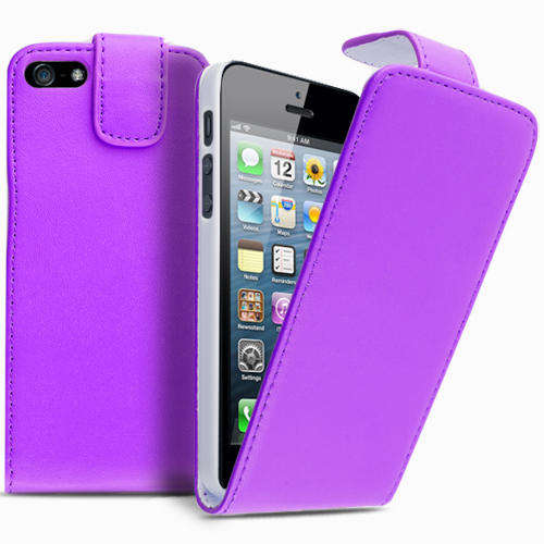 ** iPhone 5 Front Flip Pouch / Case / Cover - PURPLE **