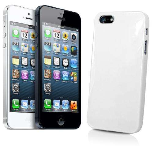 ** SILICONE GEL iPHONE 5 / 5S CASE / COVER - WHITE **