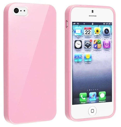 ** SILICONE GEL iPHONE 5 CASE / COVER - LIGHT PINK **