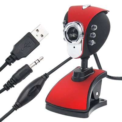 ** 8 Megapixel Clip WebCam with Microphone and 6 LEDs for Laptop, Notebook or PC **