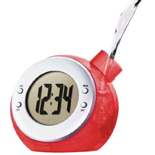 ** WATER POWERED CLOCK WITH DIGITAL LCD - NO BATTERIES NEEDED - ECO FRIENDLY **