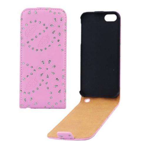 **  Front Flip Glitter Protective Case for iPhone 5 / 5S - BABY PINK **