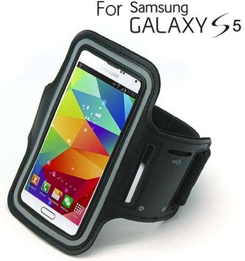 ** Sports / Gym Armband for Samsung Galaxy S5 (Also compatible with S4 and S3) - BLACK **