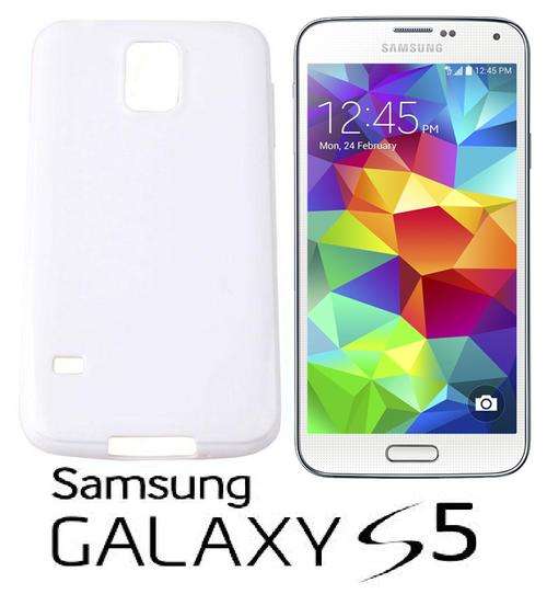 ** SAMSUNG GALAXY S5 GEL RUBBER SKIN CASE / COVER - WHITE **