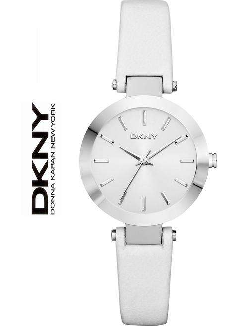 DKNY LADIES SASHA WHITE LEATHER WATCH **VALUE: R2010.00**