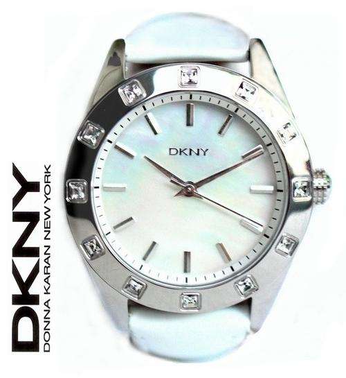 DKNY MOTHER OF PEARL WITH CRYSTALS LADIES WATCH   **VALUE: R3299.00**
