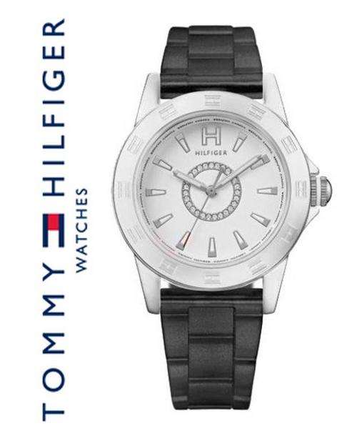 TOMMY HILFIGER WHITE DIAL BLACK SILICONE STRAP LADIES WATCH **VALUE: R2860.00** - SLIGHT DAMAGE