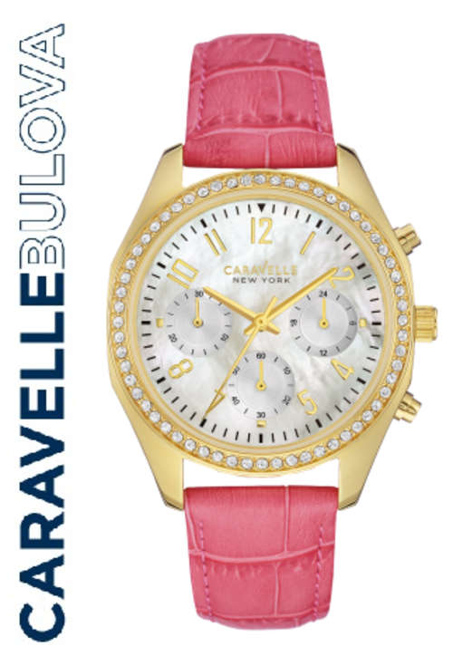 CARAVELLE BY BULOVA NEW YORK LADIES CRYSTAL BEZEL WATCH  **VALUE: R2969.00**