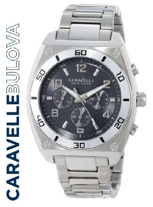 CARAVELLE BY BULOVA NEW YORK STAINLESS STEEL MENS CHRONOGRAPH WATCH **VALUE: R2789.00**