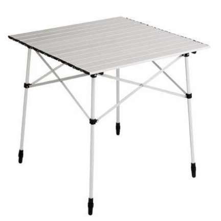 ** R1 CLEARANCE SALE ** Natural Instincts Collapsible Aluminium Slatted Top Camp Table - 70x70cm