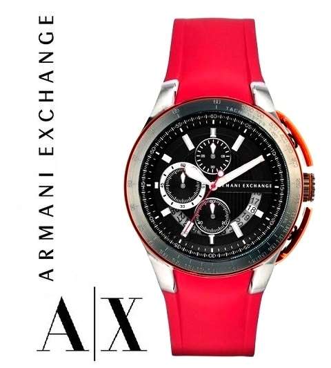 ARMANI EXCHANGE RED ZERO CHRONOGRAPH TACHYMETER WATCH   **VALUE: R5390.00**