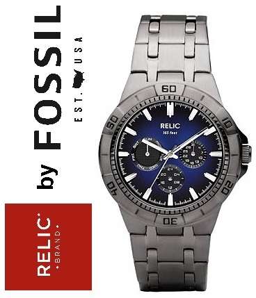 RELIC BY FOSSIL GUN METAL ION PLATED MENS WATCH - 42mm (ZR15533