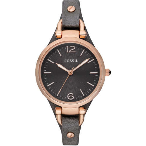FOSSIL GEORGIA ROSE GOLD WITH CALF SKIN STRAP LADIES WATCH (ES3077)  **VALUE: R3600.00**