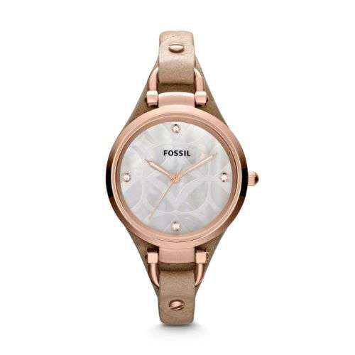 PLS READ DESCRIPTION - FOSSIL GEORGIA CRYSTAL DIAL WITH CALF SKIN STRAP LADIES WATCH (ES3151)