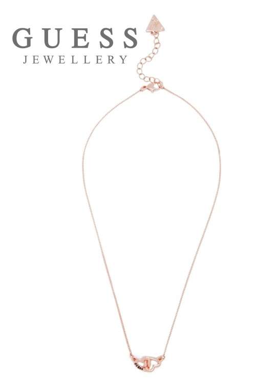 GUESS ROSE GOLD INTERLOCKING HEART 16" NECKLACE  **RETAIL VALUE: R1200.00**