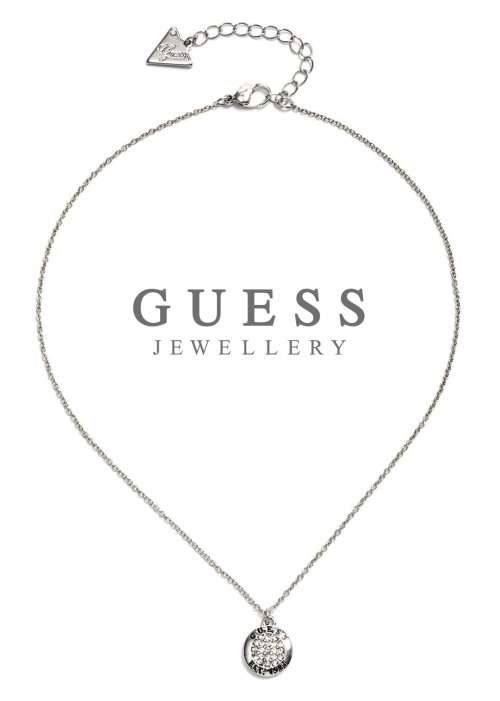 GUESS CRYSTAL LOGO 14 ` BUTTON CHARM NECKLACE  RETAIL VALUE R1200