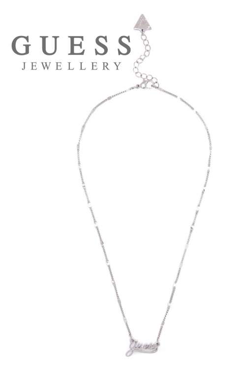 GUESS SCRIPT LOGO CHARM 16" NECKLACE  **RETAIL VALUE: R1200.00**