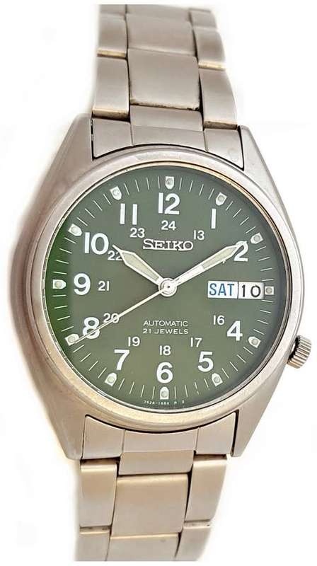 VINTAGE MILITARY STYLE SEIKO 5 AUTOMATIC MENS WATCH