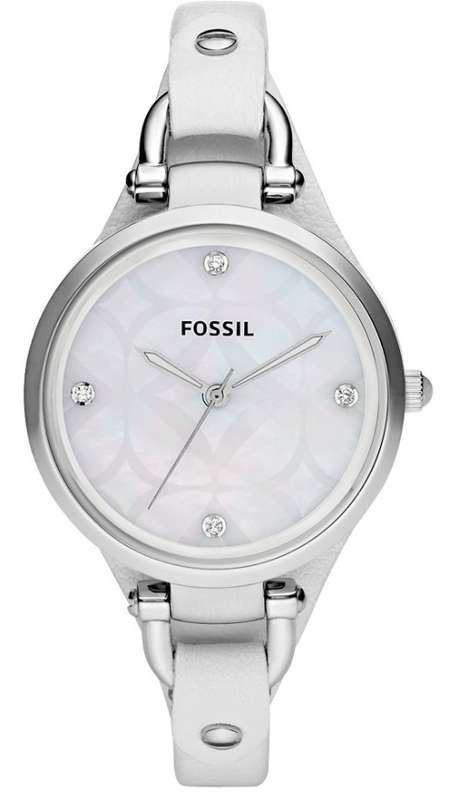 FOSSIL GEORGIA CRYSTAL DIAL WITH CALF SKIN STRAP LADIES WATCH - 32mm