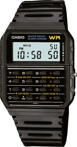 CASIO CLASSIC BLACK RESIN DIGITAL CALCULATOR WATCH - 33mm (CA53W-1 )