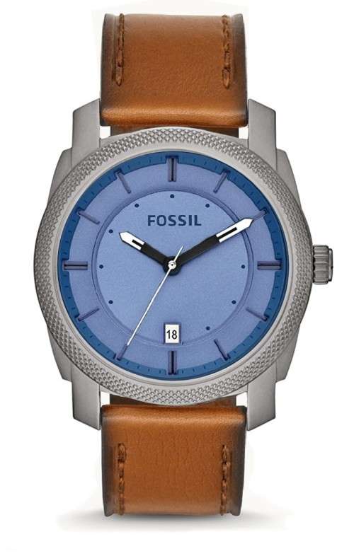 BLACK FRIDAY - FOSSIL MACHINE STAINLESS STEEL WITH LEATHER STRAP MENS WATCH