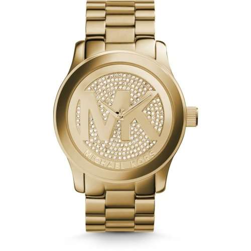 BLACK FRIDAY CLEARANCE SALE - MICHAEL KORS RUNWAY CRYSTAL DIAL GOLD PLATED WATCH ( MK5706)