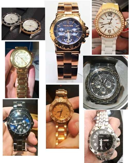 12 x USED / DAMAGED WATCHES INCLUDING MICHEAL KORS, DKNY, RELIC BY FOSSIL, ARMITRON AND MORE