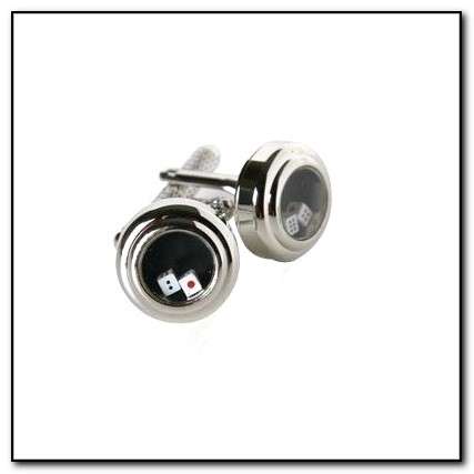 ** DICE CUFFLINKS / CUFF LINKS - WHITE DICE **