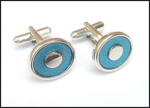 ** BLUE OVAL CUFFLINKS **