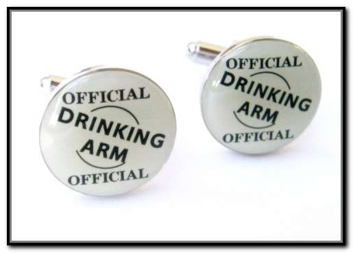 **    " OFFICIAL DRINKING ARM " CUFFLINKS    **