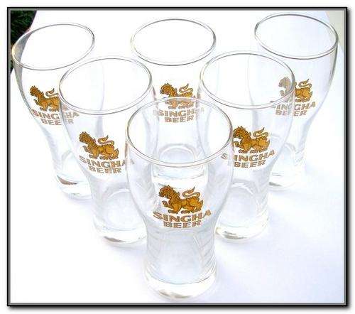 ** SINGHA BEER GLASSES (SET OF 6) **