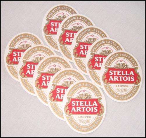 **  CRAZY AUCTION!!! - STELLA ARTOIS BAR COASTERS (SET OF 10) **