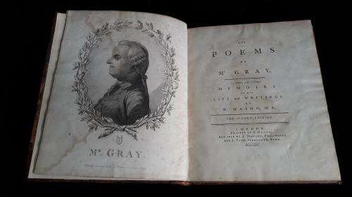Poems of Mr Gray + Memoirs and Notes. 2nd Edition. LONDON H Hughes MDCCLXXV 1775. restored.