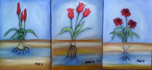 Original Oil "Mother Nature 1,2 and 3"  by Mari Mackie