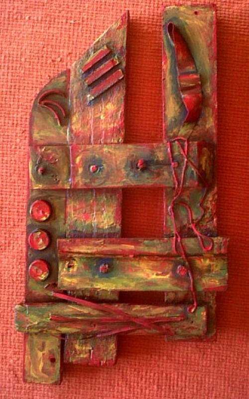 Recycle Abstract - Red Gate - SA Artist Mari Mackie Original