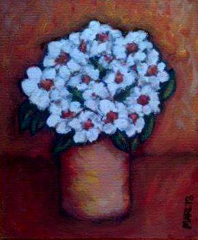 White Flowers in Vase - Special - Original Mari Mackie - 230X280mm