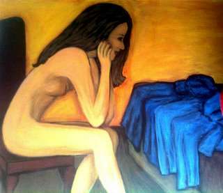 BLUE OR BLUE, Original painting by Mari Mackie,850mm X 700mm,