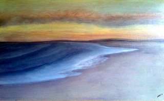 Peaceful and relaxing - West Coast Sunset SA Artist Mari Mackie Original - 840mmX500mm