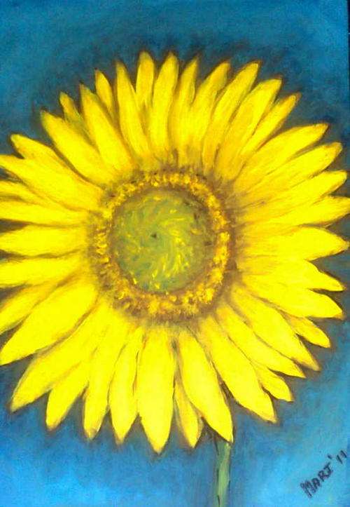 Baby Sunflower - SA Artist Mari Mackie Original - 200mm X 300mm