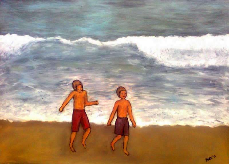 Perfect for your Holiday Home - Fun in the Sun - SA Artist Mari Mackie Original - 420mm X 600mm
